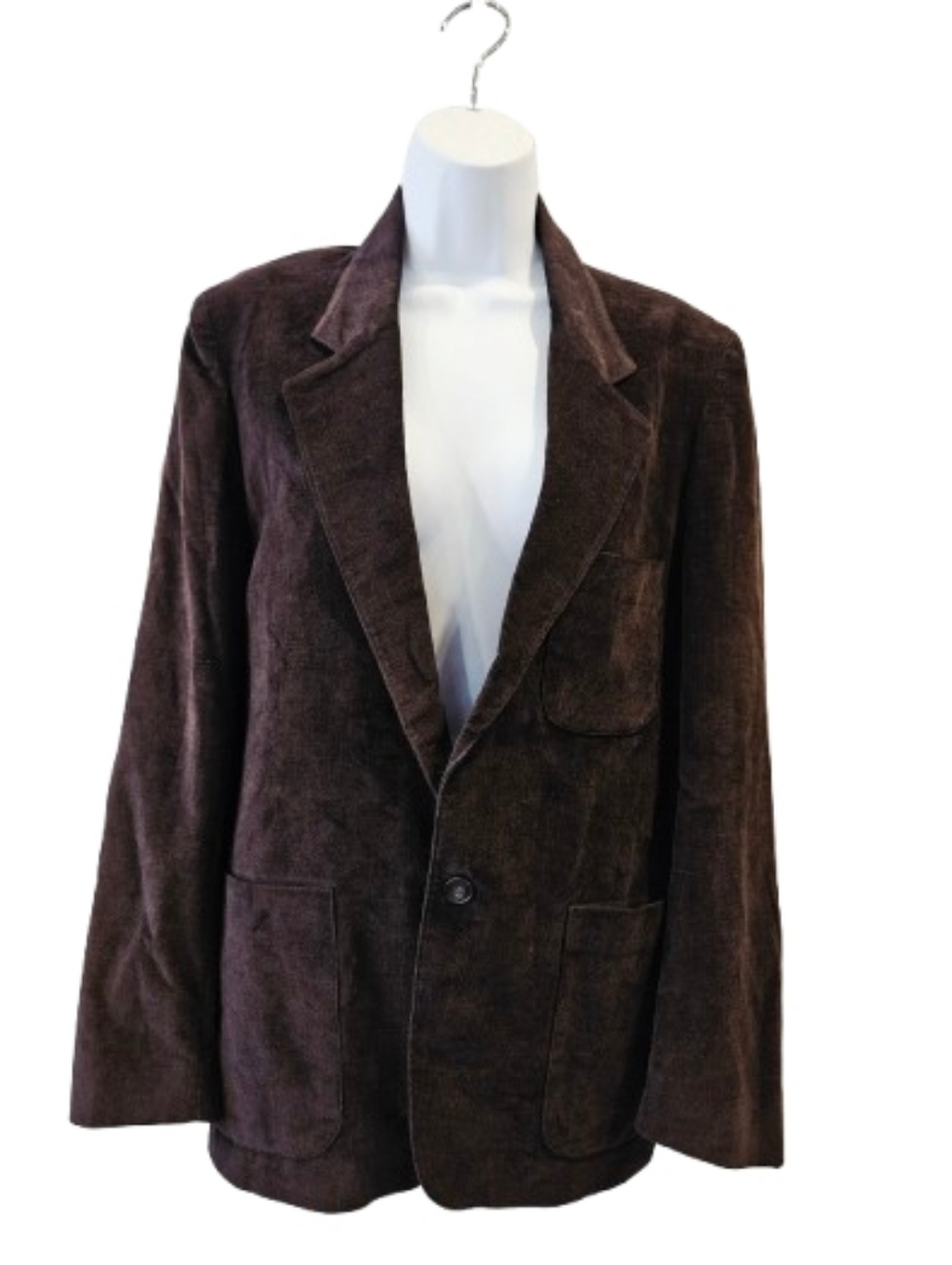 Vintage Levi’s Brown Velveteen Blazer Mens 38R USA Brushed Cotton 90s Jacket